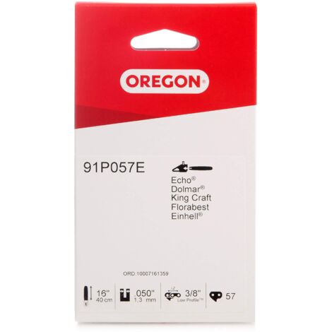 Oregon 91P Catena per Motosega da 57 Maglie di Trasmissione, Adatte a Barre da 16 pollici (40 cm), Compatibili con Titan, Gardenline, Black & Decker, Ryobi, Qualcast ed altre marche