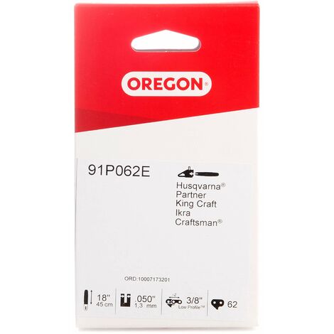 Oregon Catena per Motosega, Passo 3/8'', Calibro 0,050”, 62 Maglie di Trasmissione per Barra da 18'' (45 cm), compatibile con Dolmar, Echo, Einhell, Ryobi e Molte Altre