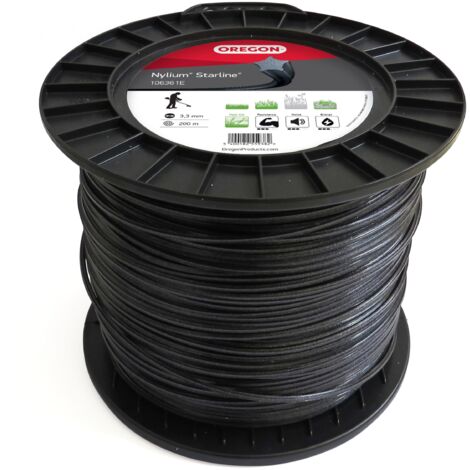 Oregon Filo per Decespugliatore a Forma di Stella in Nylon Resistente, Adatto per Erba Alta, Rifiniture e Vegetazione Fitta, Compatibile con Numerosi Marchi, 2,4 mm x 90 m (104883E), Nylium