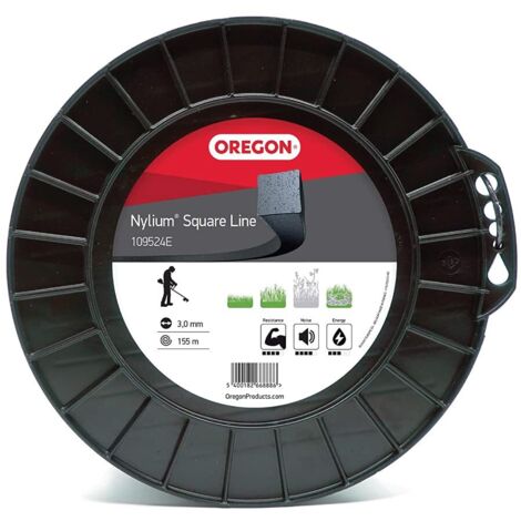 Oregon Filo per Decespugliatore Quadrato in Nylon per Impieghi Gravosi, Bobina da 3,0 mm x 155 m – Adatto alla Maggior Parte delle Marche di Tagliabordi