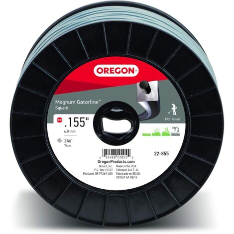 Oregon Magnum Gatorline 22-855 - Filo per decespugliatore Quadrato, Diametro 1,4 cm, Bobina da 1,4 kg, Grigio, 75 m
