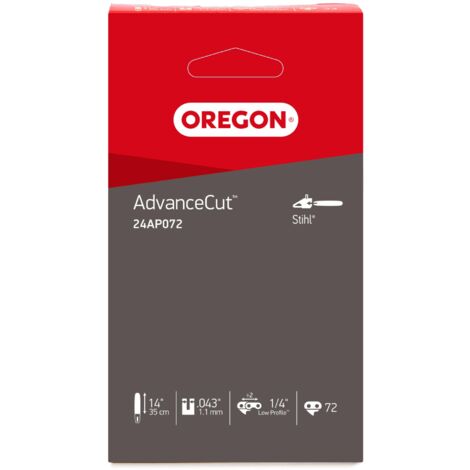 Oregon Mini Catena Compatibile con la Motosega Stihl GTA26 con Barra di Guida da 14 pollici (35 cm), Passo da 1/4", 72 Maglie di Trasmissione, Calibro da 1,1 mm, Assicura un Basso Contraccolpo (24AP)