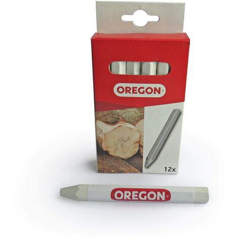 Oregon Multi Surface Marking Crayon – Confezione da 12 Pastelli Professionali con Struttura Antiscivolo a 6 Lati, Scrivono su Legno, Metallo, Cemento, Piastrelle, Ceramica, Plastica e Vetro - Bianco