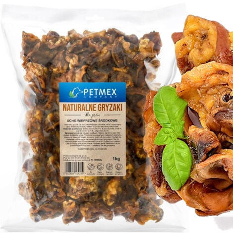 AMADEUS LES PETITS Oreille de porc moyenne à mâcher naturelle pour chien Petmex 1 kg