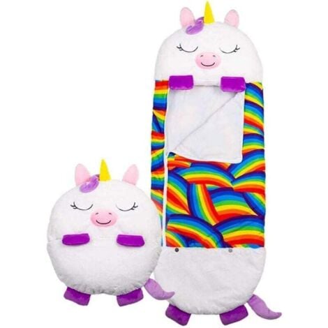 AYYQH Oreiller 2 en 1 Qui Se Transforme en Sac de Couchage Anime Sac de Couchage Animal Mignon pour Enfants, Adapté aux Enfants de 3 à 6 Ans