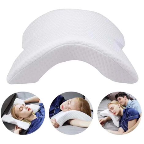 Oreiller à mémoire de forme incurvé en mousse à mémoire de forme pour les bras et les bras - Coussin anti-pression pour les couples - Coussins en forme de U - Coussins en soie de glace pour dormir le