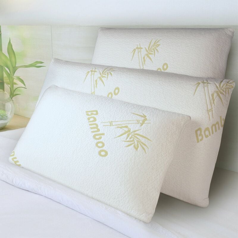 Sampur - Oreiller Bamboo : Mousse à Mémoire de forme, Déhoussable - 50 x 30 cm