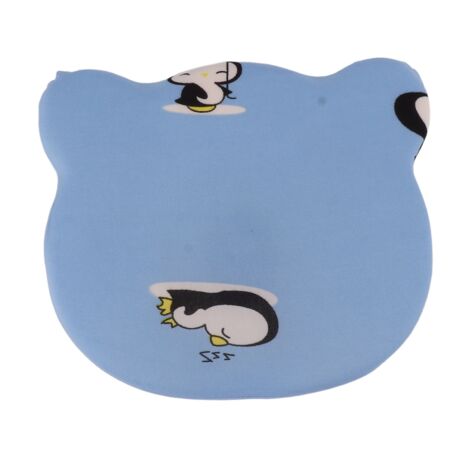 Oreiller Bébé 4 Saisons avec Noyau Mousse Mémoire Amovible, Housse Respirante Bleu Manchot