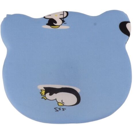 Oreiller Bébé 4 Saisons avec Noyau Mousse Mémoire Amovible, Housse Respirante Bleu Manchot