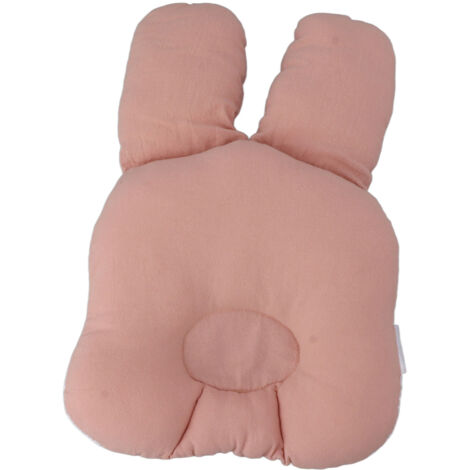 Oreiller Bébé Oreiller de Sommeil pour Nourrisson Forme Lapin Doux Respirant Rose 21.5cm
