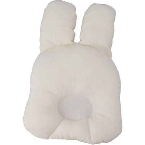 Oreiller Bébé Oreilles Lapin 21,5 cm Blanc Doux Respirant pour Nourrisson et Enfant