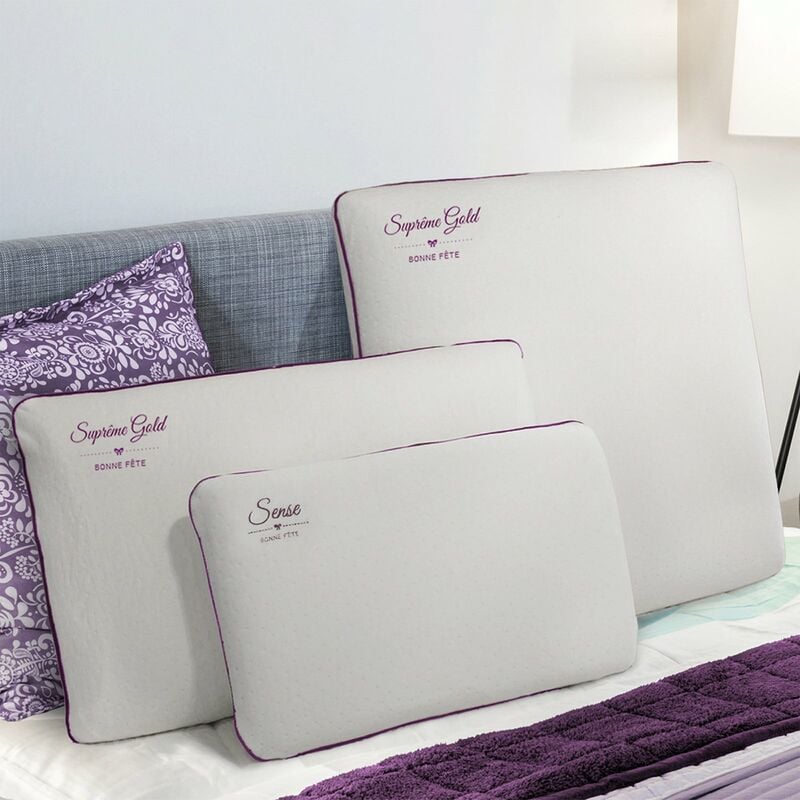 Oreiller Bonne Fête : Mousse à Mémoire de forme, Déhoussable - 40 x 70 cm