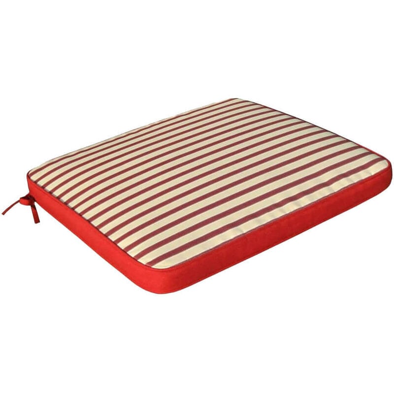 Defibrico - Oreiller carré en polyester amovible 50x45 cm par chaise Red - Red