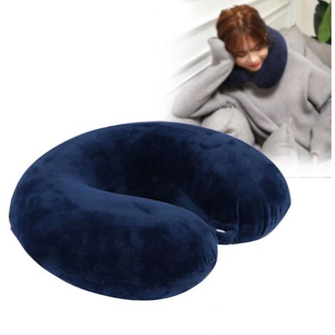 Oreiller cervical en mousse à mémoire de forme bleu marine
