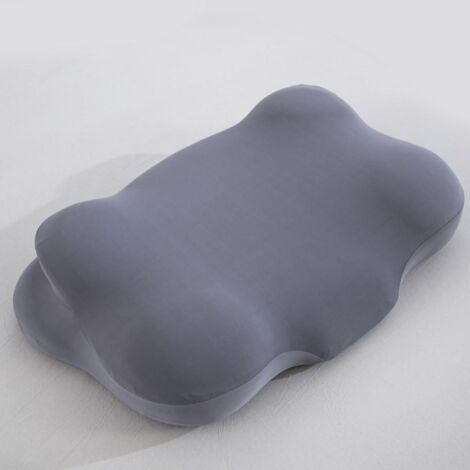 Oreiller cervical en mousse à mémoire de forme, spécialement conçu pour le sommeil sur le côté, double hauteur, conception ergonomique, adapté aux positions sur le dos et sur le ventre, gris