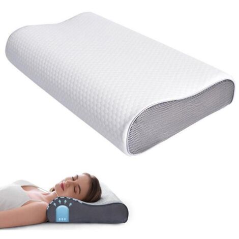 Oreiller Cervical Mémoire Forme,Oreillers Confortables en Forme d'Arc Ergonomique,Coussin Orthopédique Oreiller de Couchage