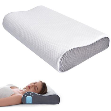 Oreiller Cervical Mémoire Forme,Oreillers Confortables en Forme d'Arc Ergonomique,Coussin Orthopédique Oreiller de Couchage