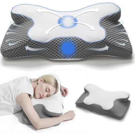 Oreiller cervical thermoélastique ergonomique 60 cm pour une meilleure qualité de sommeil