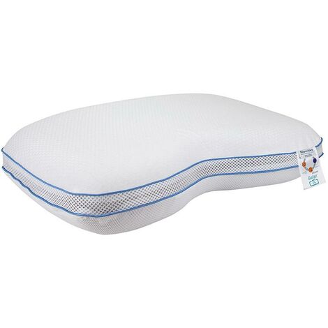 Oreiller cervical viscoélastique avec carbone – 4 positions ergonomiques – Technologie Gelpi thermorégulatrice – 40x15 cm – Dormideo