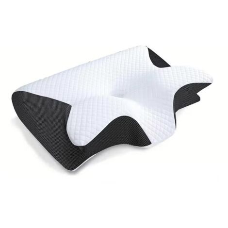 Oreiller cervical viscoélastique, oreiller orthopédique ergonomique 2 en 1, soulage les douleurs cervicales, 1 pièce, léger (noir)
