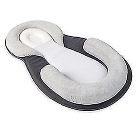Oreiller correcteur de tête de bébé gris anti-excentré et oreiller de positionnement de lait anti-débordement