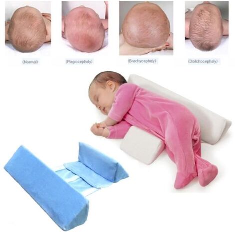 Oreiller Coussin de Sommeil Latéral pour Bébé - MOONMINI - Réglable et en Velours Sain Bleu