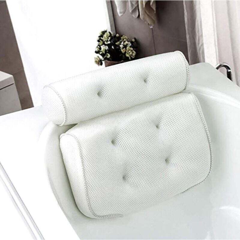 Oreiller de Baignoire Ahlsen - Coussin de Bain avec 6 Ventouses Antidérapant - Pour Baignoire de Oreiller Spa, Jacuzzi, Bain à Remous, Accueil Spa