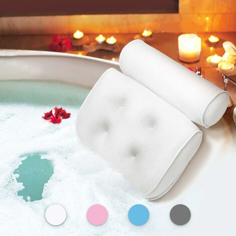 Oreiller de baignoire oreiller de bain étanche tête et cou tapis de bain moussant avec ventouse accessoires de bain cadeau produits de loisirs blanc 56Vingt
