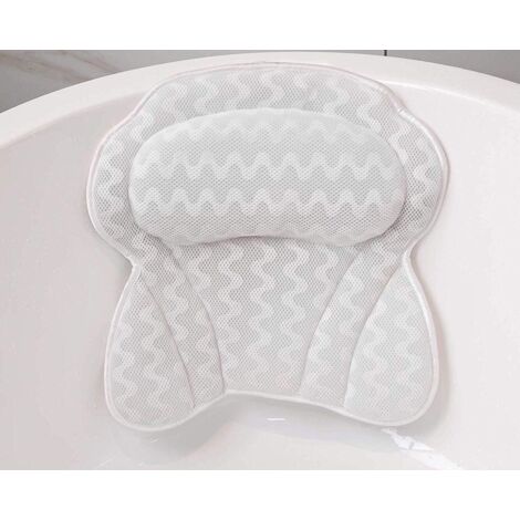 Oreiller de Bain Coussin de Baignoire Jacuzzi,Oreiller de Spa en Grande Taille,Haut de Gamme avec 6 Grandes Ventouses,Support pour la tête,la Nuque et Les épaules,