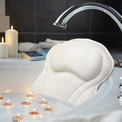 Oreiller De Spa Pour Baignoire - Coussin De Bain Blanc - Oreiller De Spa Pour Baignoire Coussin De Bain Blanc Oreiller De Spa Avec Ventouses Soutient Nuque Et Les Epaules Pour Spa Jacuzzi 98500690