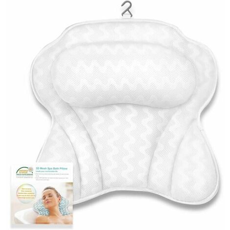 Oreiller de bain Tapis de bain à remous Grands oreillers de spa Premium avec 6 grandes ventouses Soutien de la tête du cou des épaules B