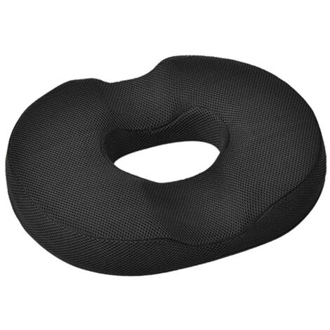 Oreiller de Beignet Coussin hémorroïde Coussin en Mousse à mémoire de Forme pour Grossesse, Coccyx, plaies de lit, Dos, sciatique, 18 Pouces Noir, Style de maille