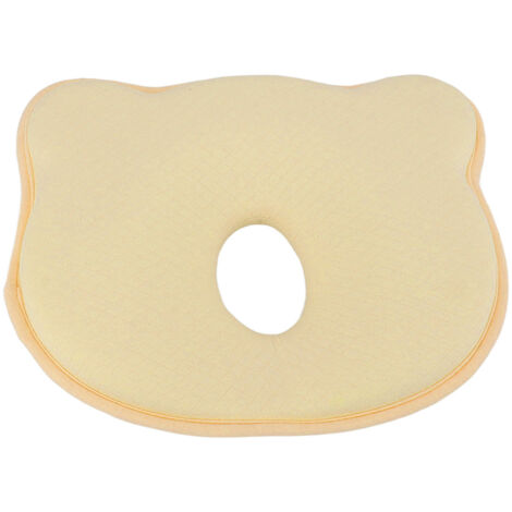 Oreiller de Correction Tête Plate pour Bébé - Mousse Mémoire Confortable - Coussin Allaitement Anti-Tête Plate Jaune