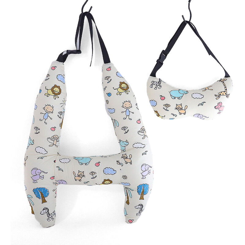 Oreiller de couchage en forme de h pour voiture avec support de tête, oreillers de voyage pour siège de voiture, soutien du corps et de la tête,