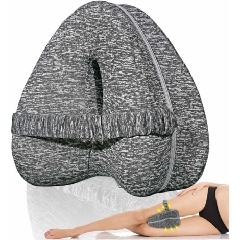 AUTRES Oreiller de genou avec sangle élastique, coussin orthopédique de positionneur de jambe, idéal pour l'alignement de la colonne vertébrale, de la hanche, du dos, des articulations et du nerf sciatique -