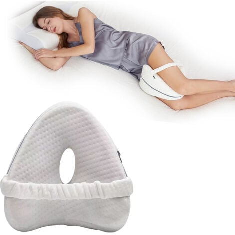 YOZHIQU Oreiller de Jambe Oreiller de Genou Orthopédique Genou Ergonomique avec Mousse à Mémoire de Forme pour Dormir pour Soulager la Pression - Hanches, Jambes, Genoux coussin orthopédique，Blanc