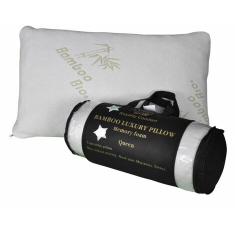 Oreiller de luxe en bambou Queen 50x76cm Herzberg HG5076BM-blanc