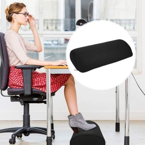 Oreiller de Repose-Pieds Antidérapant de Bureau Coussin de Massage Relaxant Anti-Douleur pour Voyage Maison (Noir)