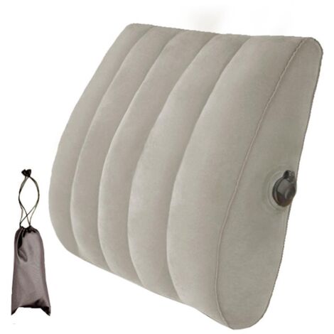 Oreiller de soutien lombaire gonflable, oreiller de dos portable, coussin lombaire réglable, oreiller de dossier pour le bas du dos