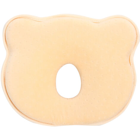 Oreiller de soutien pour bébé anti-tête plate, doux et confortable, ours jaune