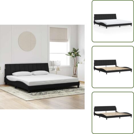 Oreiller de tête de lit - vidaXL Cadre de lit sans matelas Hanko noir 200x200 cm velours - Matelas