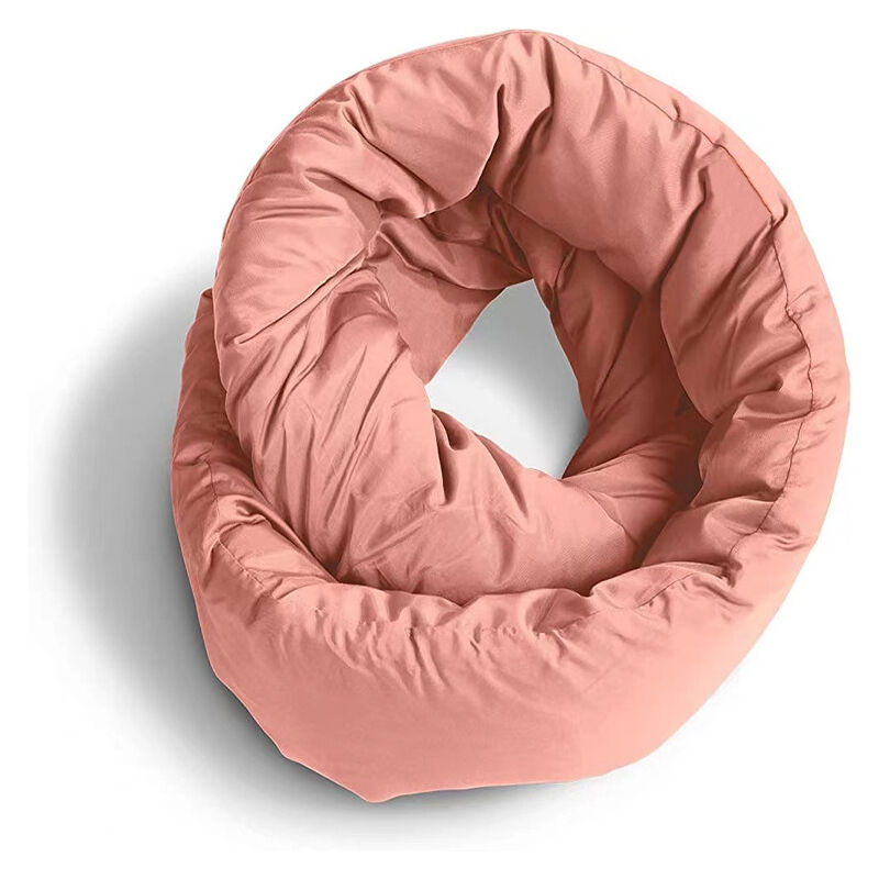 Oreiller de Voyage, écharpe de Soutien du Cou Souple et Respirant pour Dormir en vol, Avion, Maison et Bureau - Lavable en Machine (Rose)