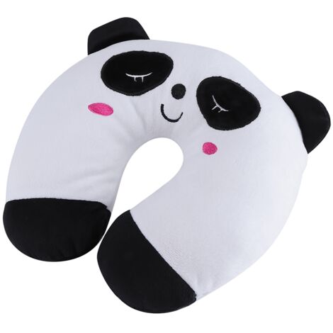 Oreiller de voyage en forme de U pour animaux en peluche Panda, coussin de confort pour voiture