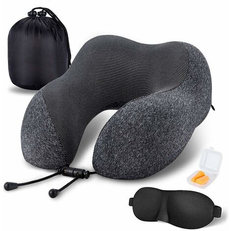 Oreiller de voyage, kit de voyage en avion, standard (noir)