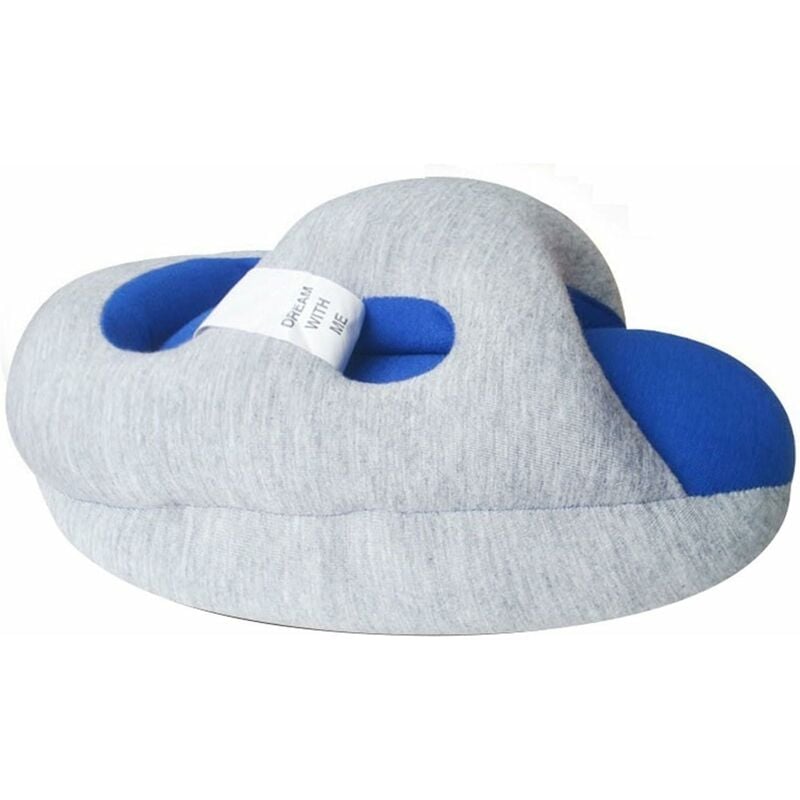 Oreiller de voyage pour avion, voiture, bureau, support de cou pour Flying , Power Nap Oreiller, accessoires de voyage pour homme femme bleu Fei Yu