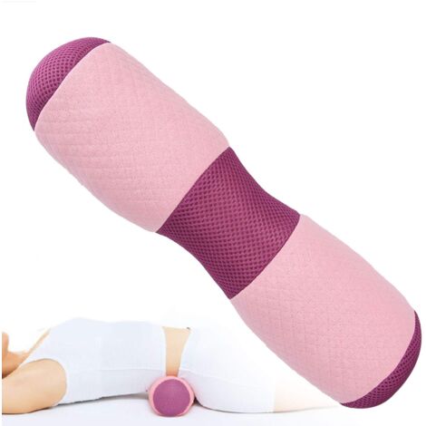 Oreiller de Yoga à la Taille, Ventilation Séchage sain et Respirant Oreiller Lombaire de Yoga, Rouleau de Yoga avec Remplissage d'épeautre Housse Lavable en Coton Rouleau de traversin de Yoga pour Le