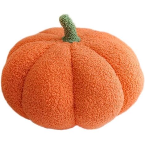 Oreiller décoratif en Forme de Citrouille en Peluche Halloween ou Thanksgiving Oreiller 3D simulé de Citrouille la décoration 23cm