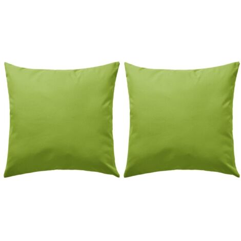 Oreiller d'exterieur 2 pcs 45 x 45 cm Vert pomme