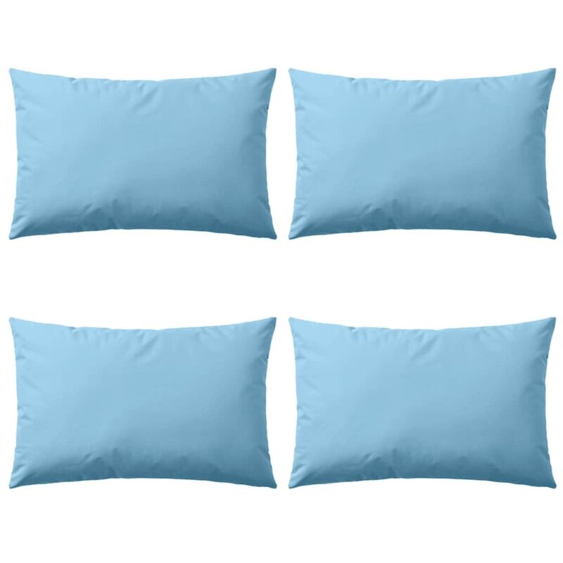 Oreiller d'extérieur 4 pcs 60 x 40 cm Bleu clair Oreiller d'extérieur 4 pcs 60 x 40 cm Bleu clair