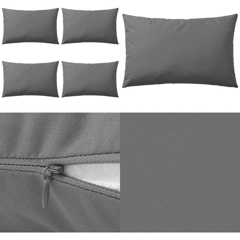 Vidaxl - Oreiller d'extérieur 4 pièces 60 x 40 cm Gris - oreiller d'extérieur - oreillers d'extérieur - Home & Living - Gris